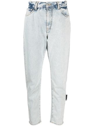 Off-White Tapered Cropped Jeans - Farfetch