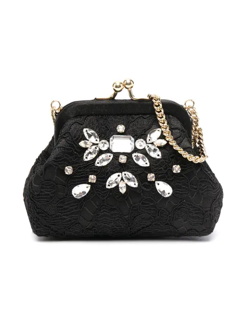 Dolce & Gabbana Kids crystal-embellished lace bag