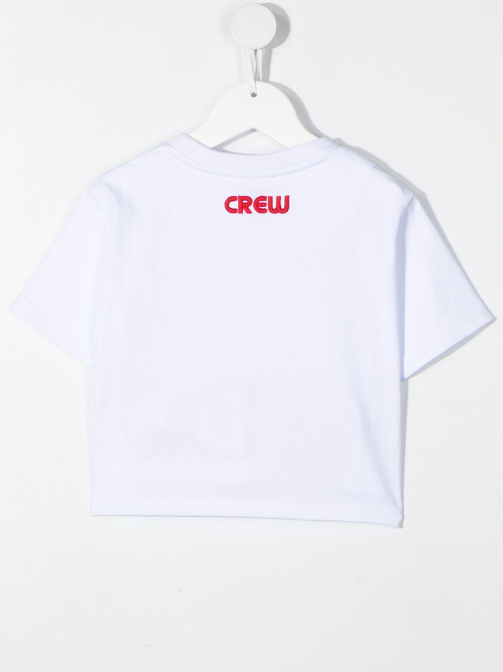 Shop Gcds Logo-embroidered Cropped T-shirt In White