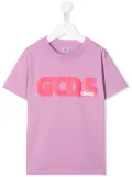 Gcds Kids logo-print T-shirt - Purple