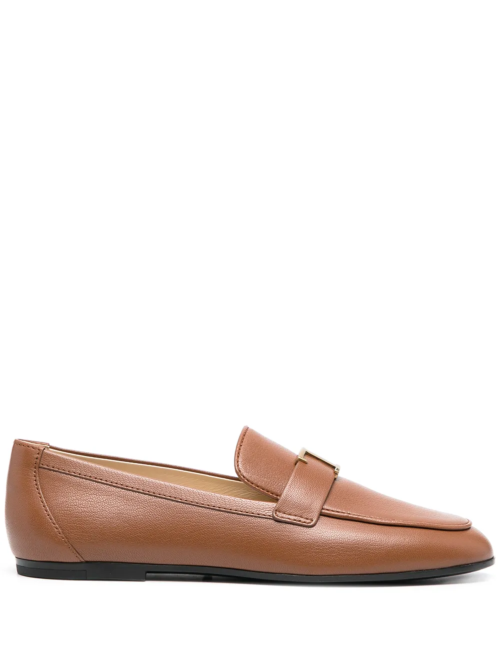 

Tod's T-logo almond toe loafers - Brown