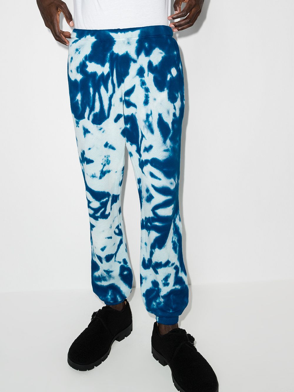 blue tie dye track pants