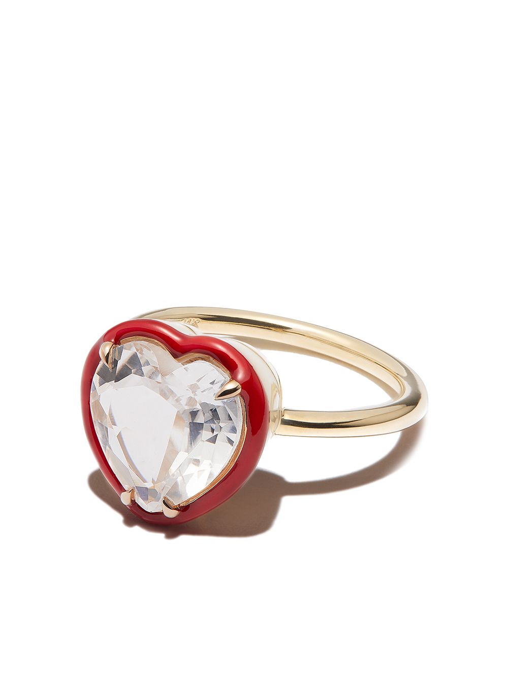 фото Alison lou кольцо heart из желтого золота с топазом