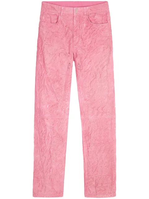 Givenchy crinkled-finish straight-leg jeans