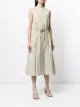 Martin Grant stripe-print drawstring sleeveless midi dress