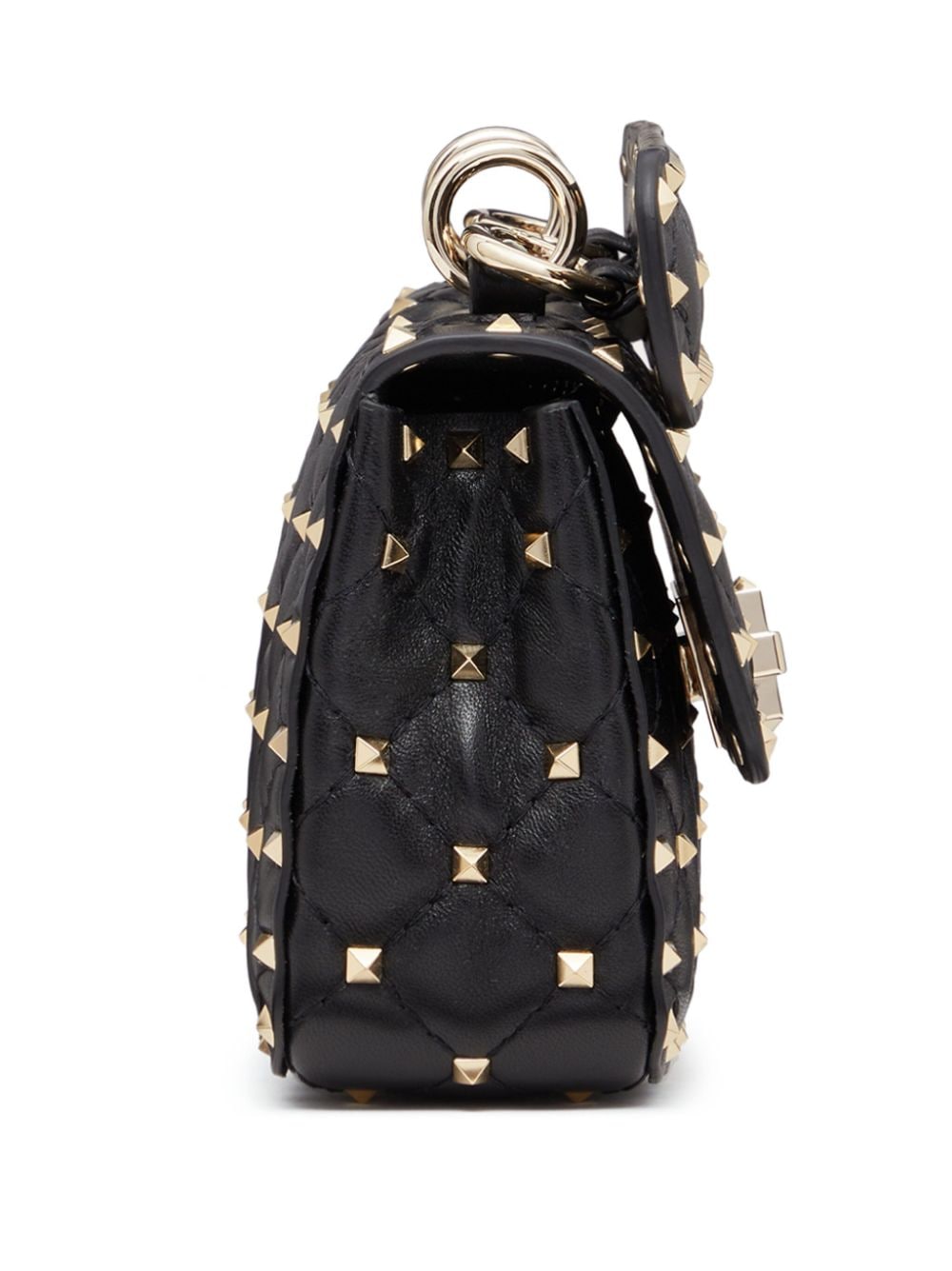 Shop Valentino Small Rockstud Spike Shoulder Bag In Black