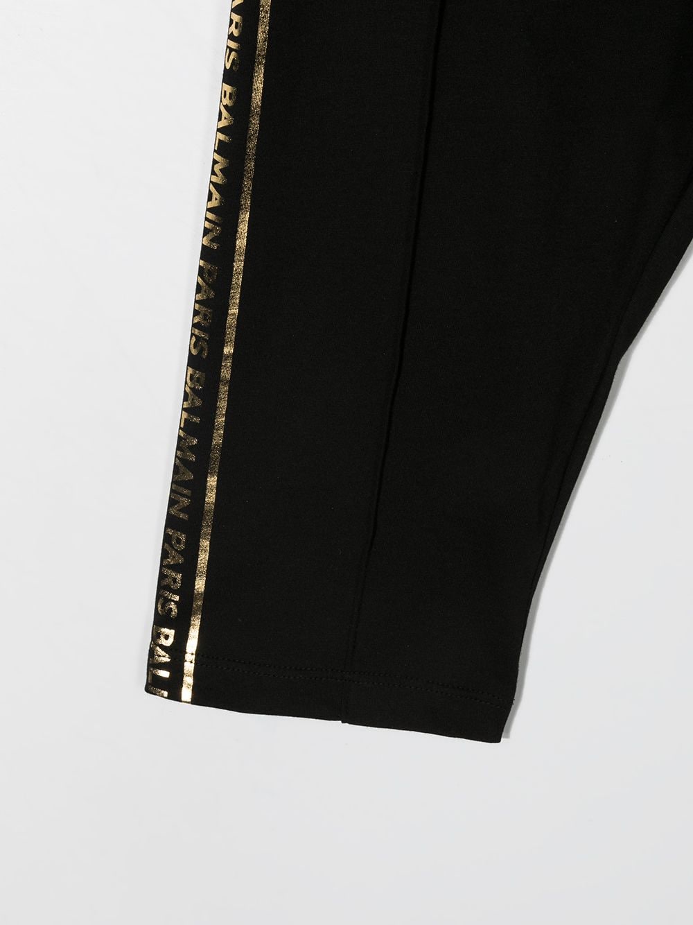 Shop Balmain Teen Side-stripe Shorts In Black