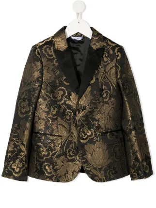 Dolce Gabbana Kids Floral Jacquard Blazer Black FARFETCH EE