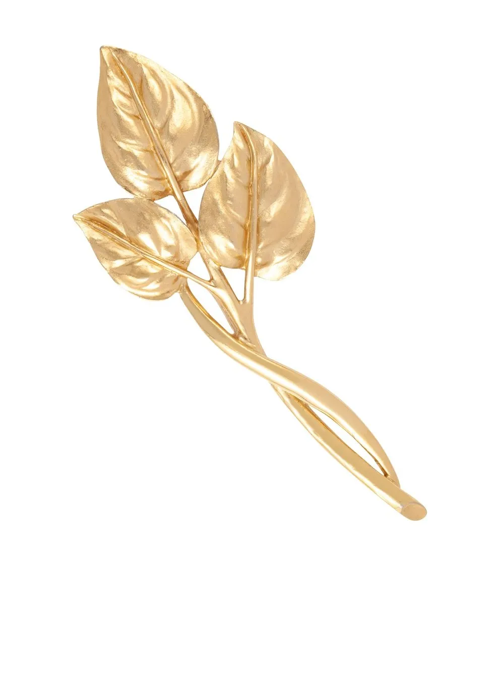 Pre-owned Susan Caplan Vintage 1990s Trifari Leaves Brooch In Gold