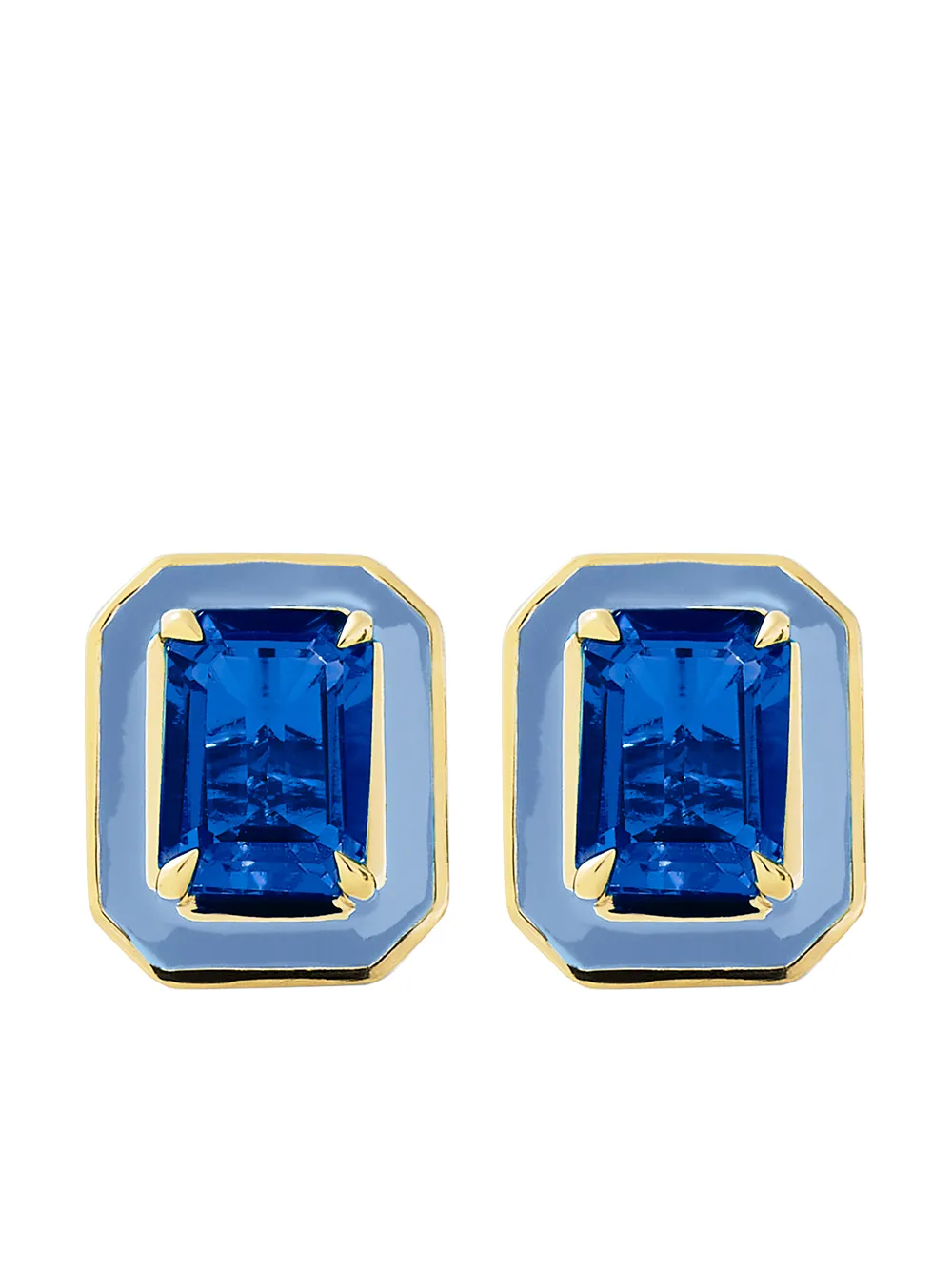 Alison Lou серьги-гвоздики из желтого золота с сапфиром