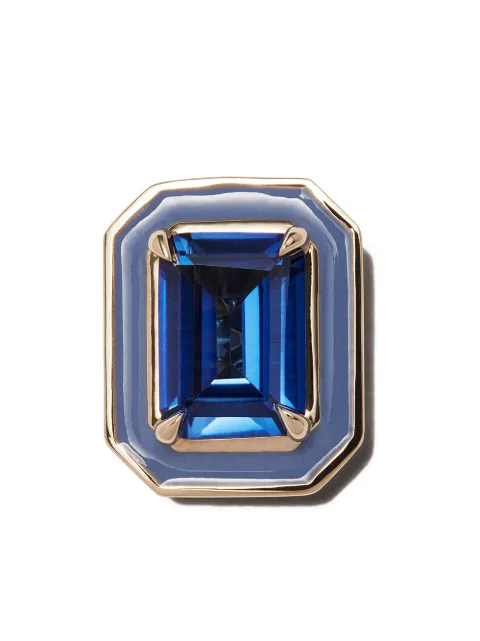 Alison Lou 14kt yellow gold sapphire stud earrings