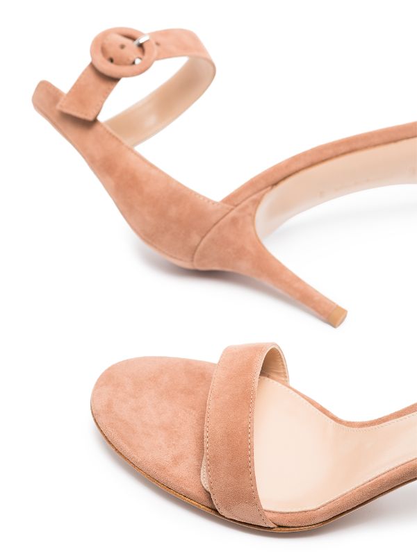 Gianvito Rossi Portofino 85 Suede Sandals - Womens - Nude