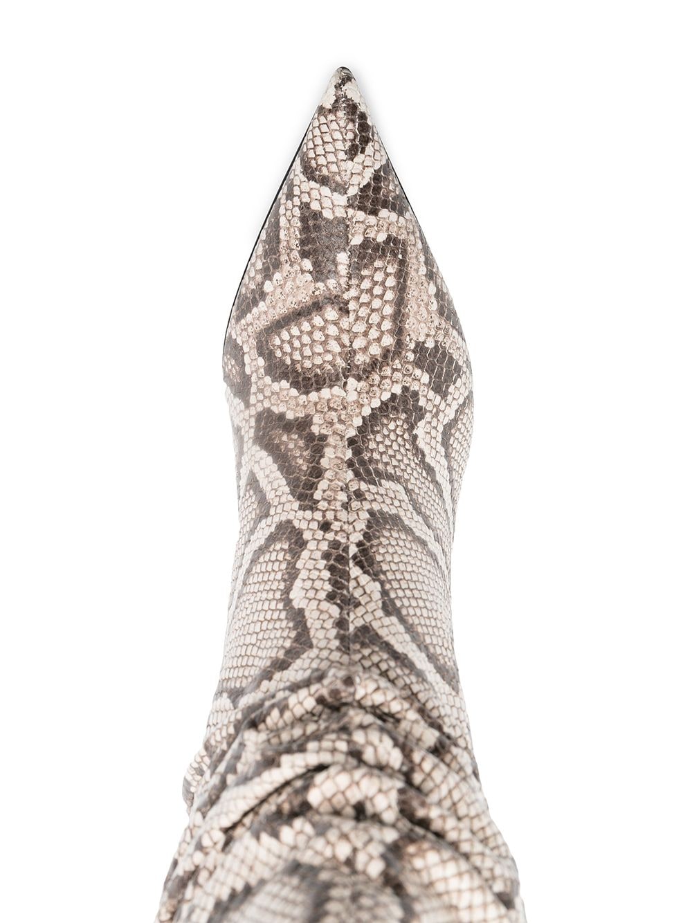 Shop Sergio Rossi Rock Snake-effect Boots In Neutrals