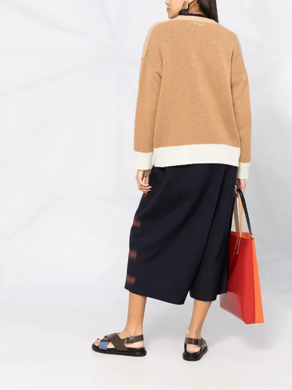 Marni contrast detailing V-neck 