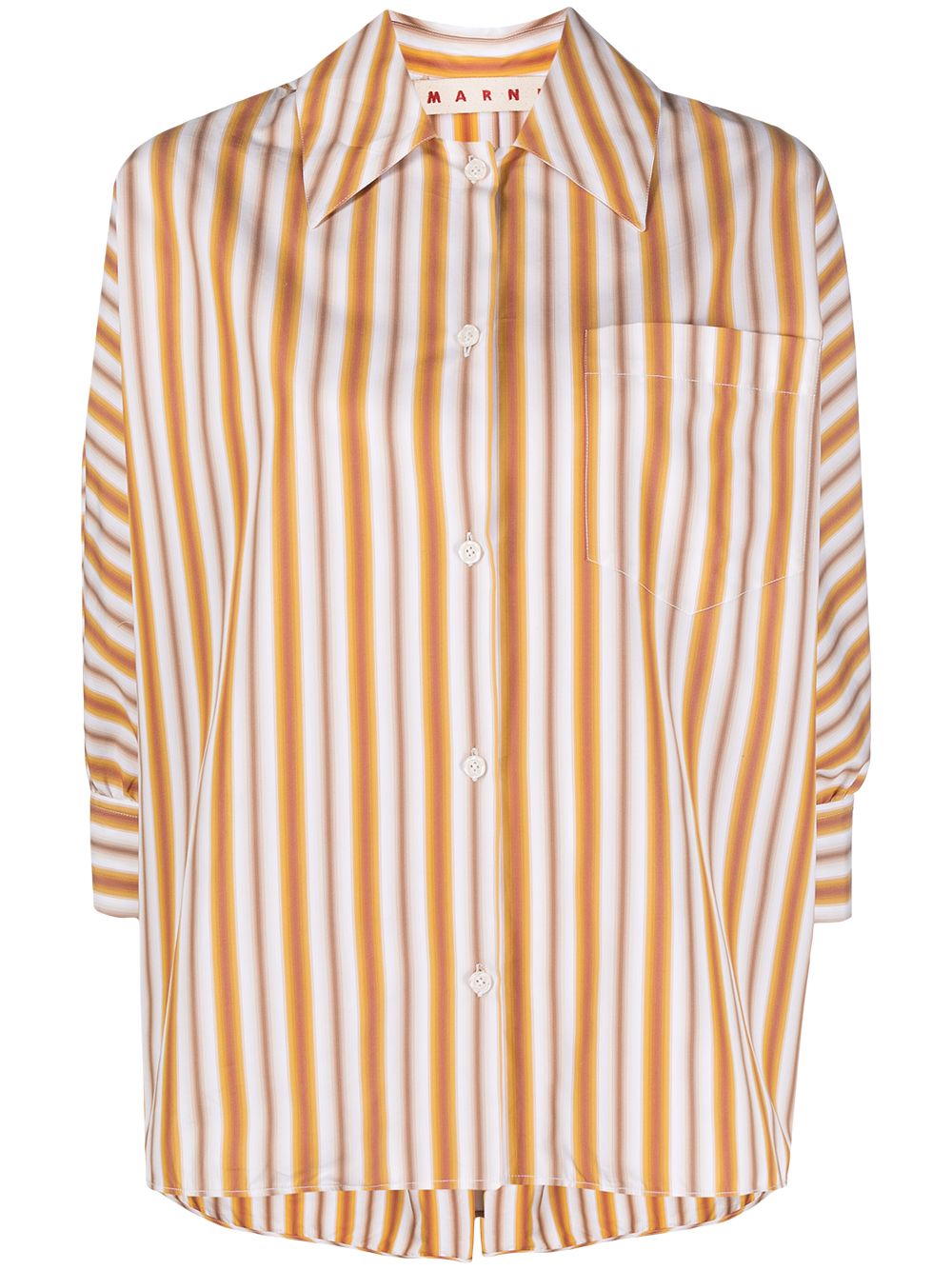 Marni gathered-detail Striped Shirt - Farfetch