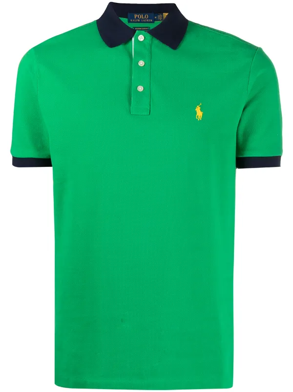 yellow and green polo shirt