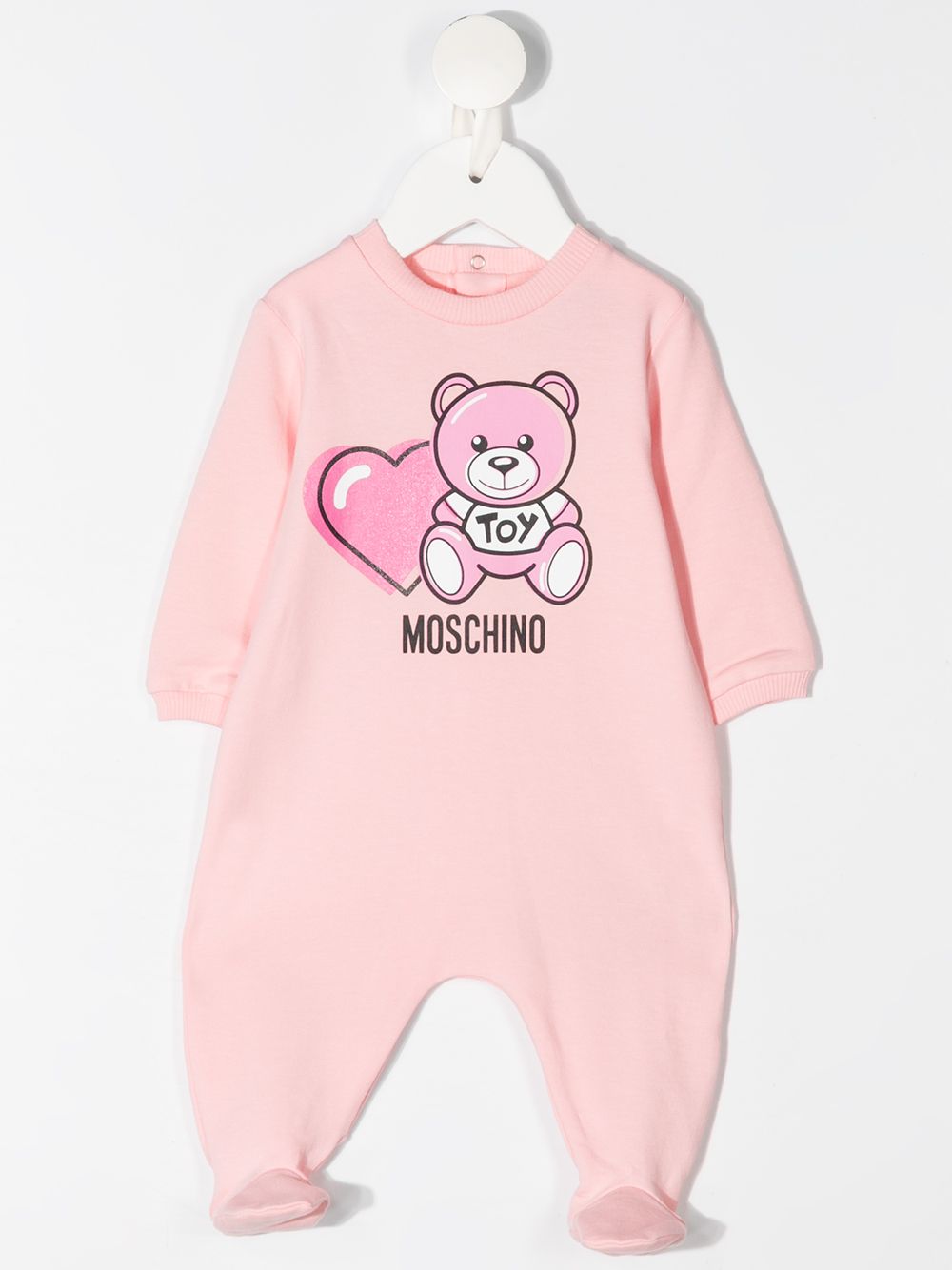 фото Moschino kids "комплект из комбинезона, шапки и нагрудника с принтом"