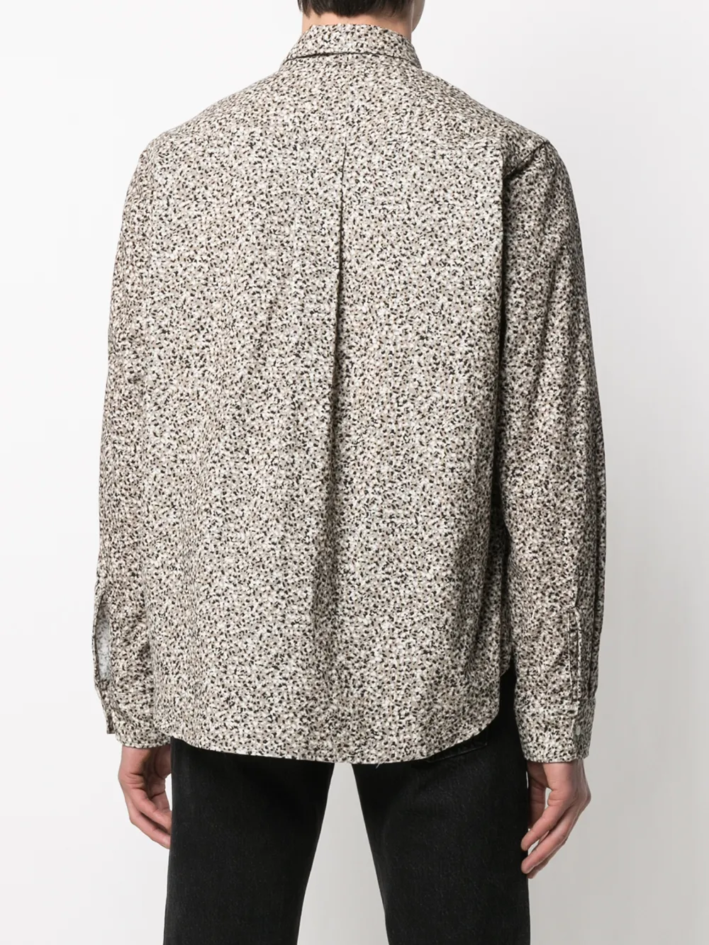 Shop Kenzo Marble Print Cotton Shirt In Neutrals