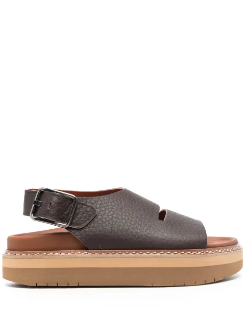 Shop brown Sofie D'hoore Fame leather sandals with Express 