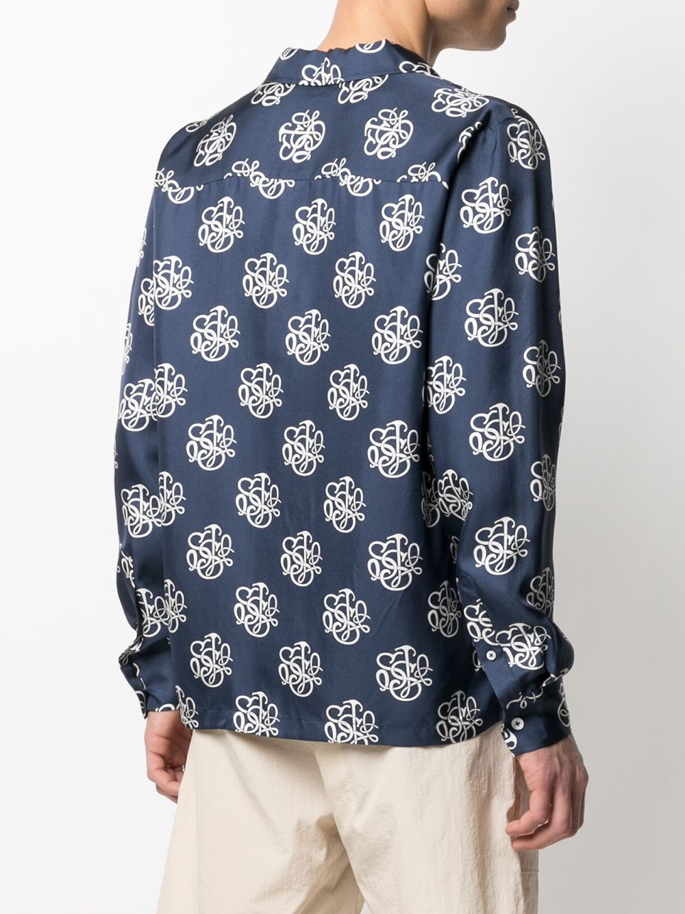 фото Soulland joe monogram-print long-sleeve shirt