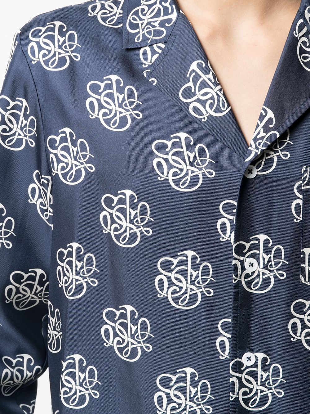 фото Soulland joe monogram-print long-sleeve shirt