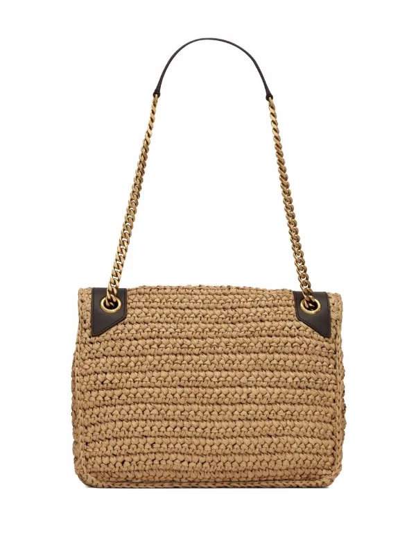 Niki medium monogram best sale ysl raffia shoulder bag