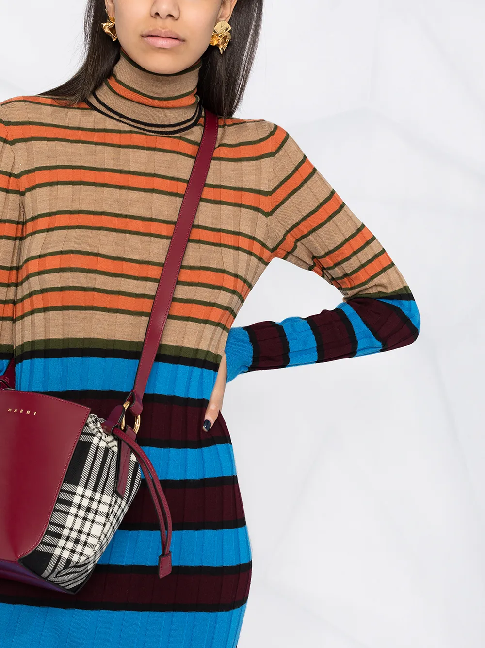 фото Marni трикотажное платье в полоску
