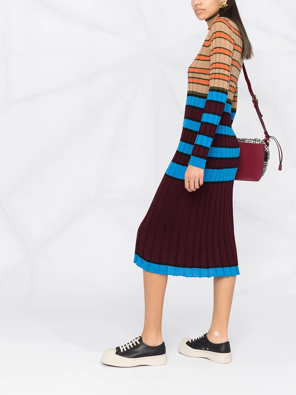 фото Marni трикотажное платье в полоску