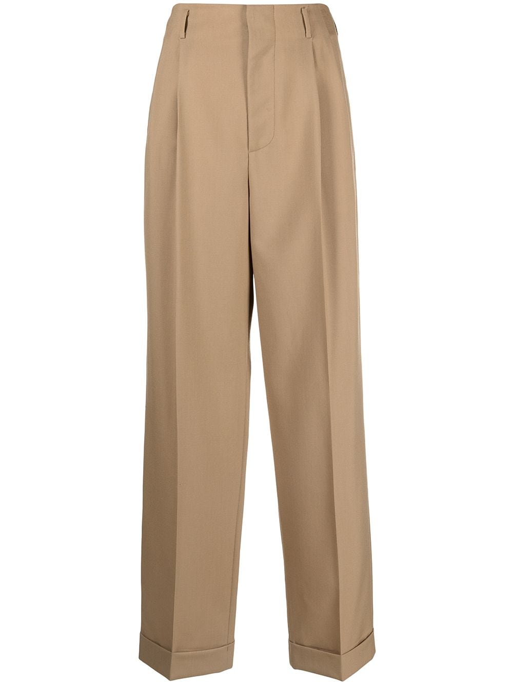 Marni Pleated Detail Loose-cut Trousers In Brown