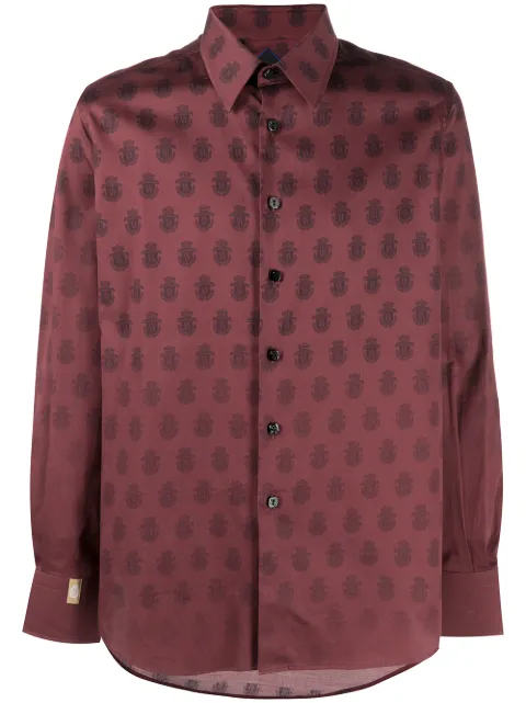 Billionaire printed button-up shirt