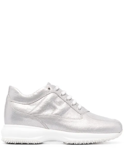 Hogan metallic lace-up trainers