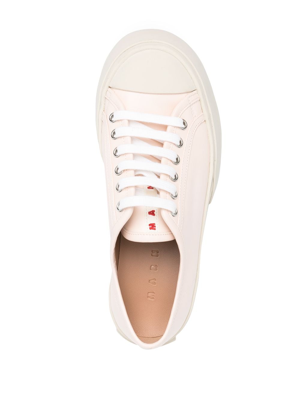 Shop Marni Pablo Lace-up Leather Sneakers In Rosa