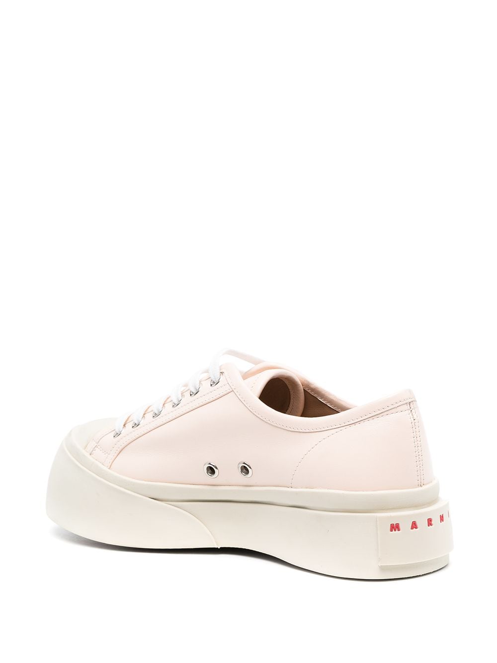 Shop Marni Pablo Lace-up Leather Sneakers In Rosa