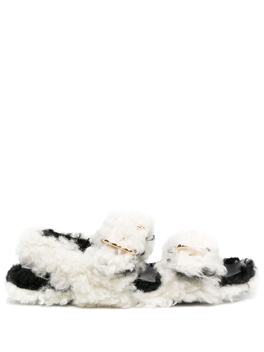 

Marni shearling buckled sandals - White