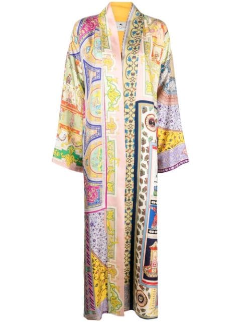 Etro ornamental-print Silk Robe Coat - Farfetch