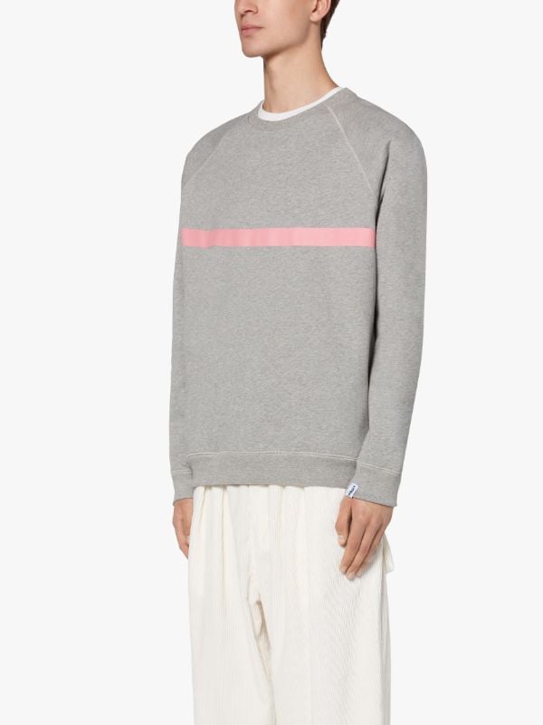 Grey x Pink Cotton Crew Neck Sweatshirt | GJM-207