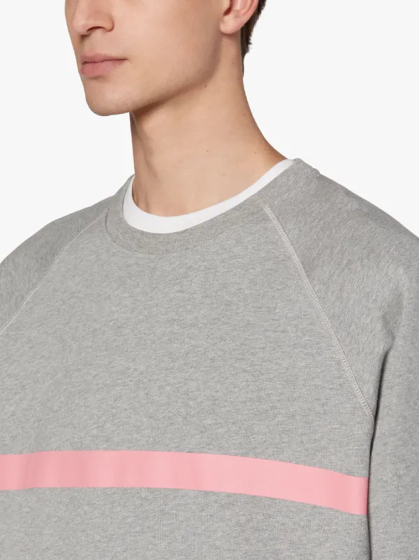 Grey x Pink Cotton Crew Neck Sweatshirt | GJM-207