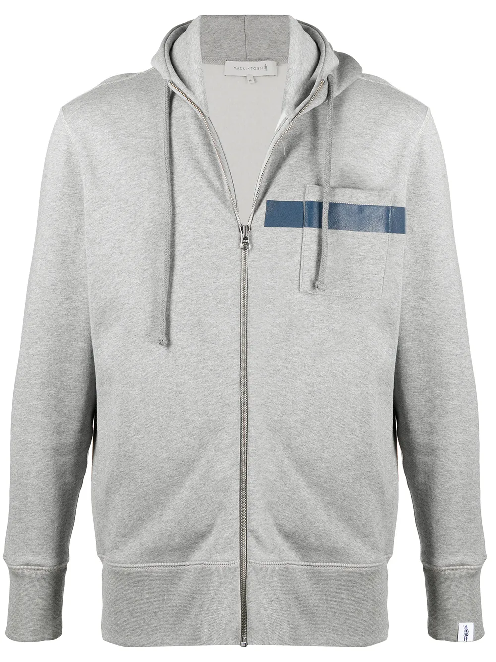 

Mackintosh horizontal-stripe zip-up hoodie - Grey