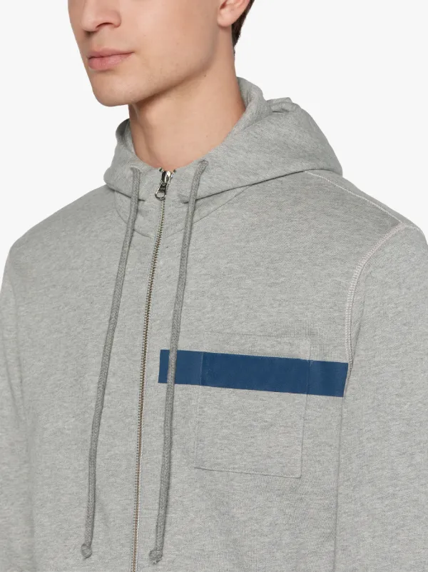 Grey x Navy Cotton Hooded Sweatshirt | GJM-208
