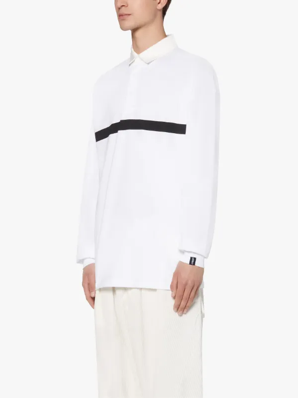 White x Black Cotton Rugby Shirt | GJM-210