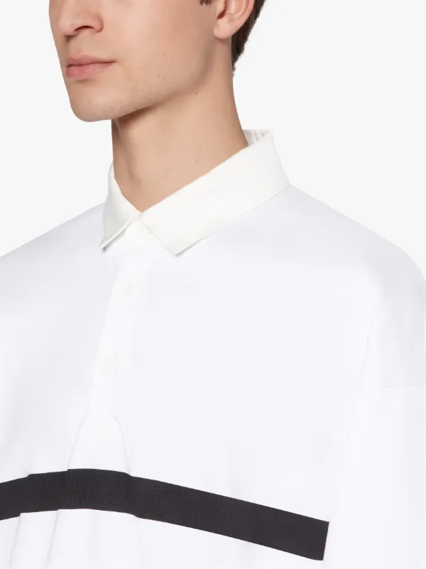 White x Black Cotton Rugby Shirt | GJM-210