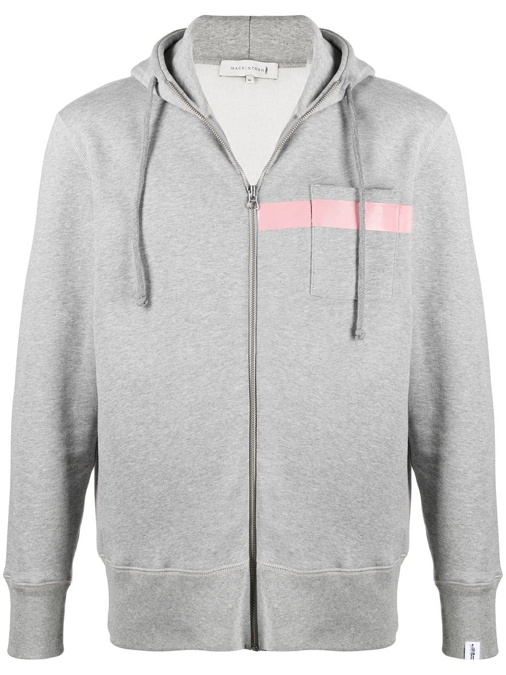 

Mackintosh horizontal-stripe zip-up hoodie - Grey