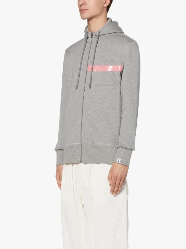 Grey x Pink Cotton Hooded Sweatshirt | GJM-208