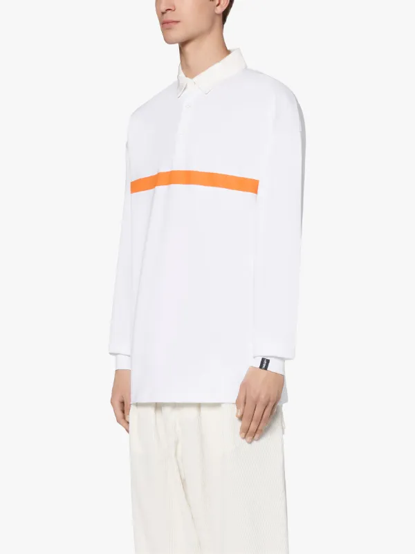 White x Orange Cotton Rugby Shirt | GJM-210