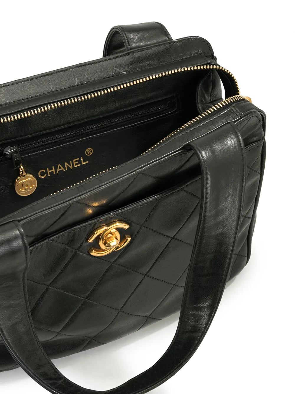 фото Chanel pre-owned стеганая сумка-тоут 1997-го года с логотипом cc