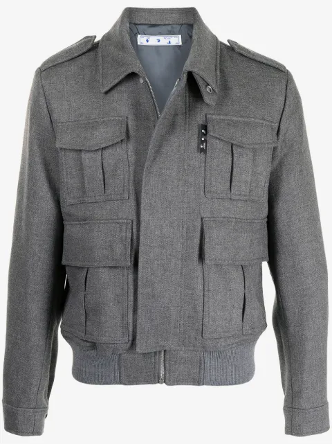 Off-White chamarra militar con parche del logo