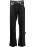 Off-White diagonal stripe print straight-leg jeans - Black
