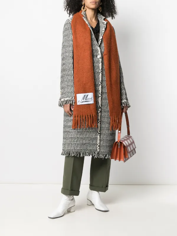 Marni ロゴパッチ フリンジ スカーフ 通販 - FARFETCH
