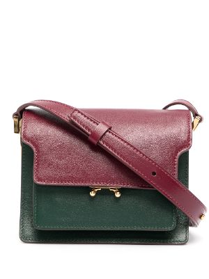 MARNI TRUNK MINI leather shoulder bag burgundy Used