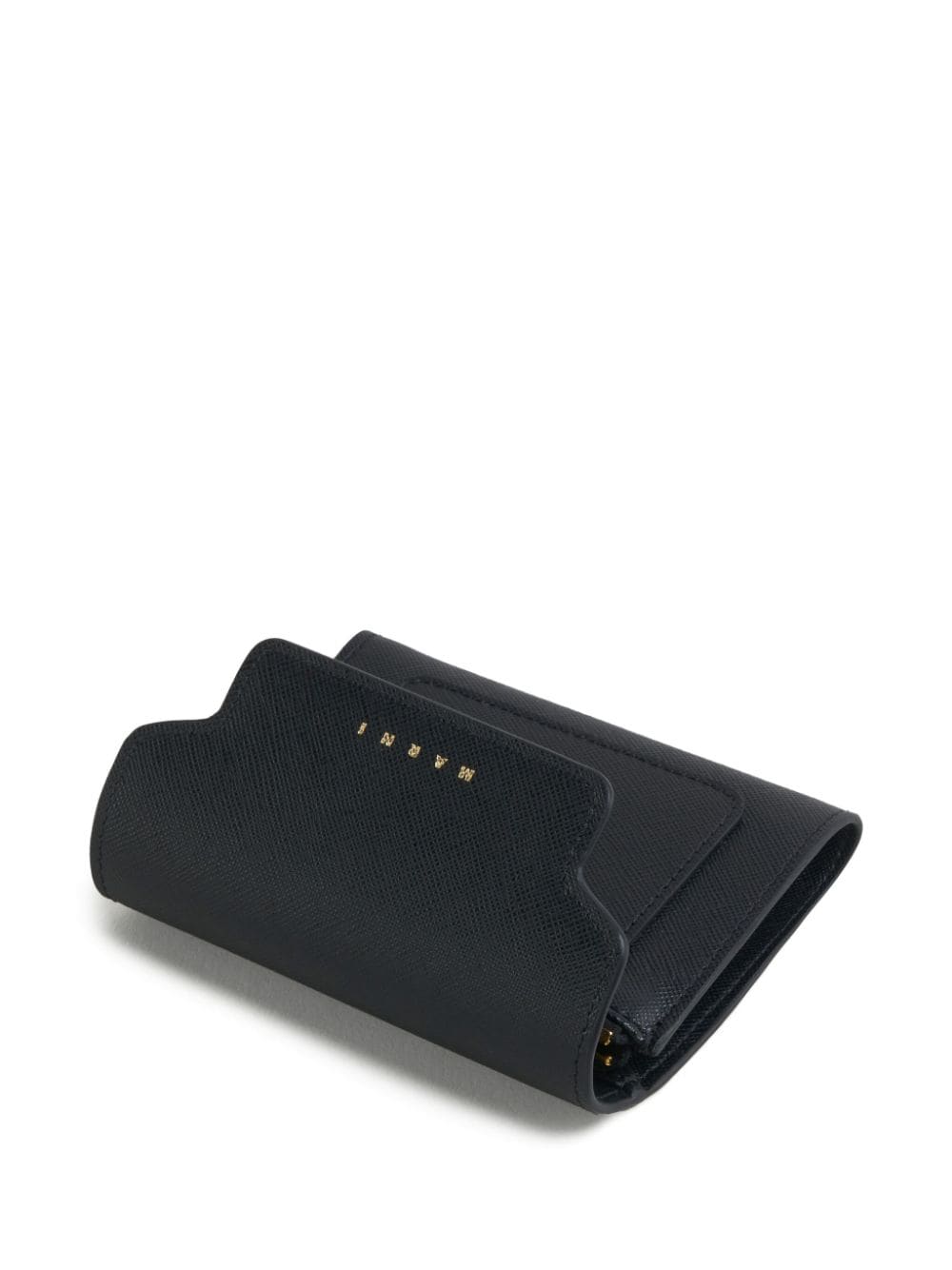 Shop Marni Logo-print Leather Wallet In Black